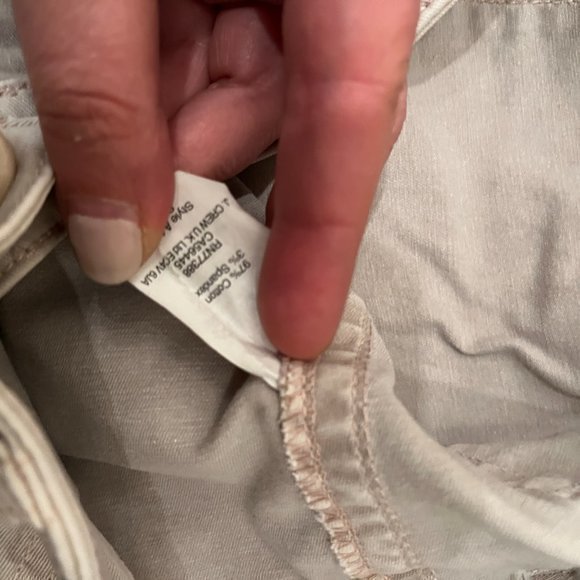 Cream Jean-Style Pants – Zippered Ankles, Stretchy & Chic! (Size 29 Gently-Used) - Picture 5 of 15